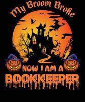 boekhouder t-shirt ontwerp voor halloween vector