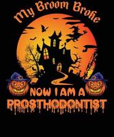 tandprotheticus t-shirt ontwerp voor halloween vector