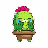 schattig weinig cactus tekenfilm vector illustratie, cactus vector reeks