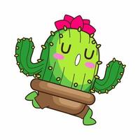 schattig weinig cactus tekenfilm vector illustratie, cactus vector reeks