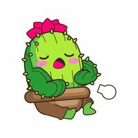 schattig weinig cactus tekenfilm vector illustratie, cactus vector reeks