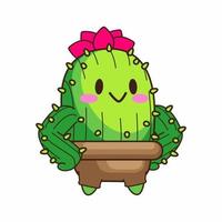 schattig weinig cactus tekenfilm vector illustratie, cactus vector reeks