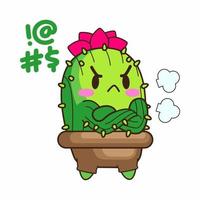 schattig weinig cactus tekenfilm vector illustratie, cactus vector reeks