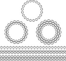 golvend lijn decoratief cirkel kaders en grens patronen vector