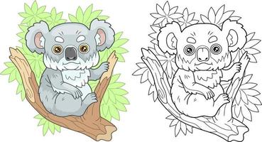 weinig schattig koala, kleur boek voor kinderen, tekenfilm illustratie vector