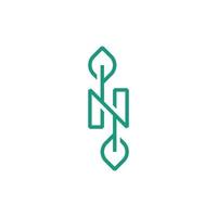 brief n blad lijn ecologie modern logo vector