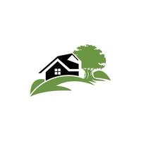 huis boom natuur landschapsarchitectuur logo vector