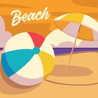 strand zomer bal vector