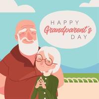 gelukkige grootouders dagkaart vector