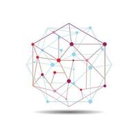 zeshoek blockchain logo technologie vector ontwerp illustratie