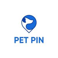 pin en hond logo ontwerp vector