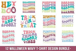 halloween retro golvend t-shirt ontwerp bundel deze ontwerp kan worden gebruikt net zo een element voor veel doeleinden maar Nee begrenzing naar t-shirt ontwerpen, kaart maken, teken maken, scrapbooken, vinyl stickers, en m vector