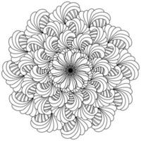abstract bloem mandala met overladen gelaagde bloemblaadjes, meditatief kleur bladzijde met ventilator elementen vector