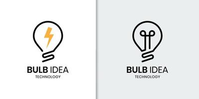 licht lamp lamp logo idee voor technologie, creatief, innovatie, energie logo ontwerp vector