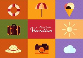 Gratis Vector Zomer Flat Design Set