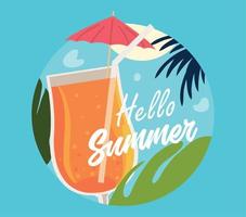 Hallo zomer cocktail vector