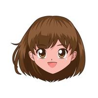 anime meisje kort haar- vector