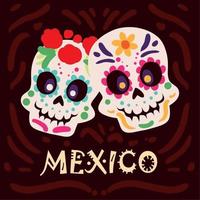 Mexico suiker schedels vector