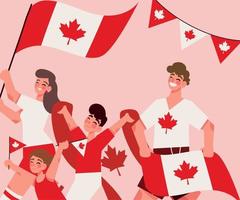 vieren mensen Canada dag vector