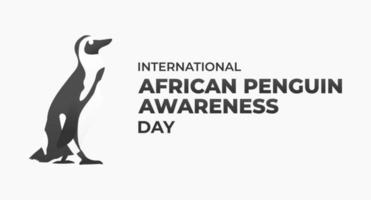 Internationale Afrikaanse pinguïn bewustzijn dag poster achtergrond sjabloon naar helpen pinguïn gedijen in oktober viering vector illustratie