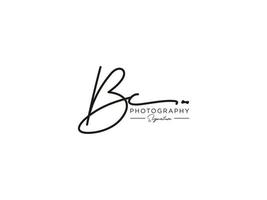 brief bc handtekening logo sjabloon vector