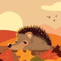 egel herfst tafereel vector