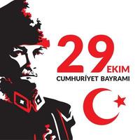 ekim cumhuriyet bayrami poster vector