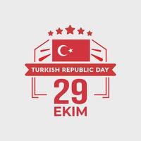 29 oktober kalkoen dag 29 ekim Turks republiek dag vector