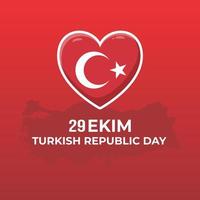 29 oktober kalkoen republiek dag, 29 ekim Turks republiek dag, kalkoen onafhankelijkheid dag vlak ontwerp vector