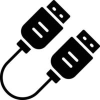 USB plug glyph icoon vector