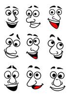 grappig tekenfilm gezichten reeks vector