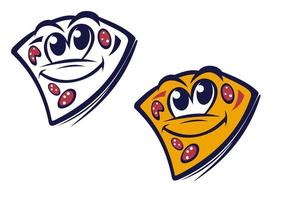 grappig plak van pizza vector