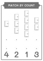 match door telling van notebook, spel voor kinderen. vectorillustratie, afdrukbaar werkblad vector