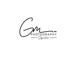 brief gm handtekening logo sjabloon vector