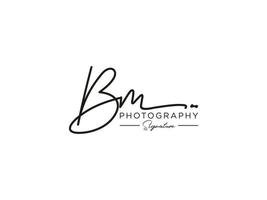 brief bm handtekening logo sjabloon vector