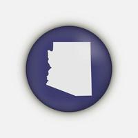 Arizona staat cirkel kaart met schaduw vector