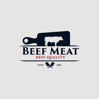 rundvlees vlees het beste kwaliteit logo ontwerp vector