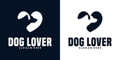 hond minnaar logo ontwerp sjabloon vector