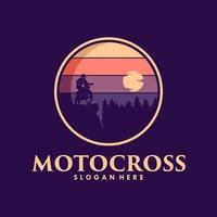 avontuur motorcross berg weg logo ontwerp vector