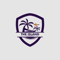 eiland logo ontwerp vector sjabloon premie vector