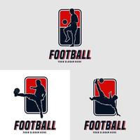 reeks van Amerikaans voetbal speler Mens logo ontwerp vector