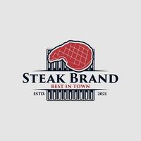 steak op te slaan logo ontwerp sjabloon premie vector