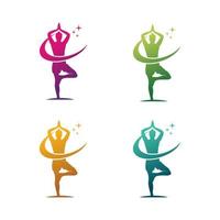 reeks van yoga logo sjabloon ontwerp vector