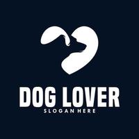 hond minnaar logo ontwerp sjabloon vector
