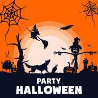 halloween partij met verschrikking, vector halloween achtergrond