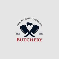 barbecue restaurant logo concept met een varkensvlees premie vector