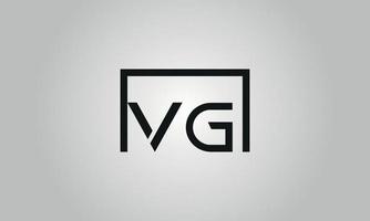 brief vg logo ontwerp. vg logo met plein vorm in zwart kleuren vector vrij vector sjabloon.