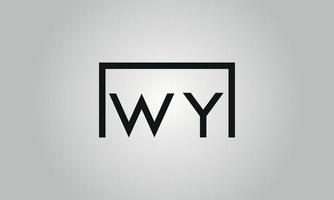 brief wy logo ontwerp. wy logo met plein vorm in zwart kleuren vector vrij vector sjabloon.