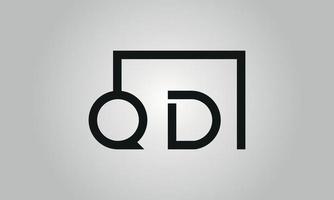 brief qd logo ontwerp. qd logo met plein vorm in zwart kleuren vector vrij vector sjabloon.