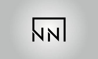 brief nn logo ontwerp. nn logo met plein vorm in zwart kleuren vector vrij vector sjabloon.